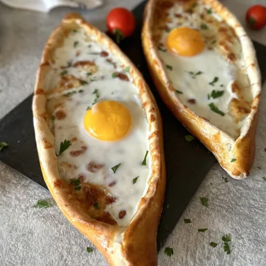 Yağlı yumurtalı açık pide